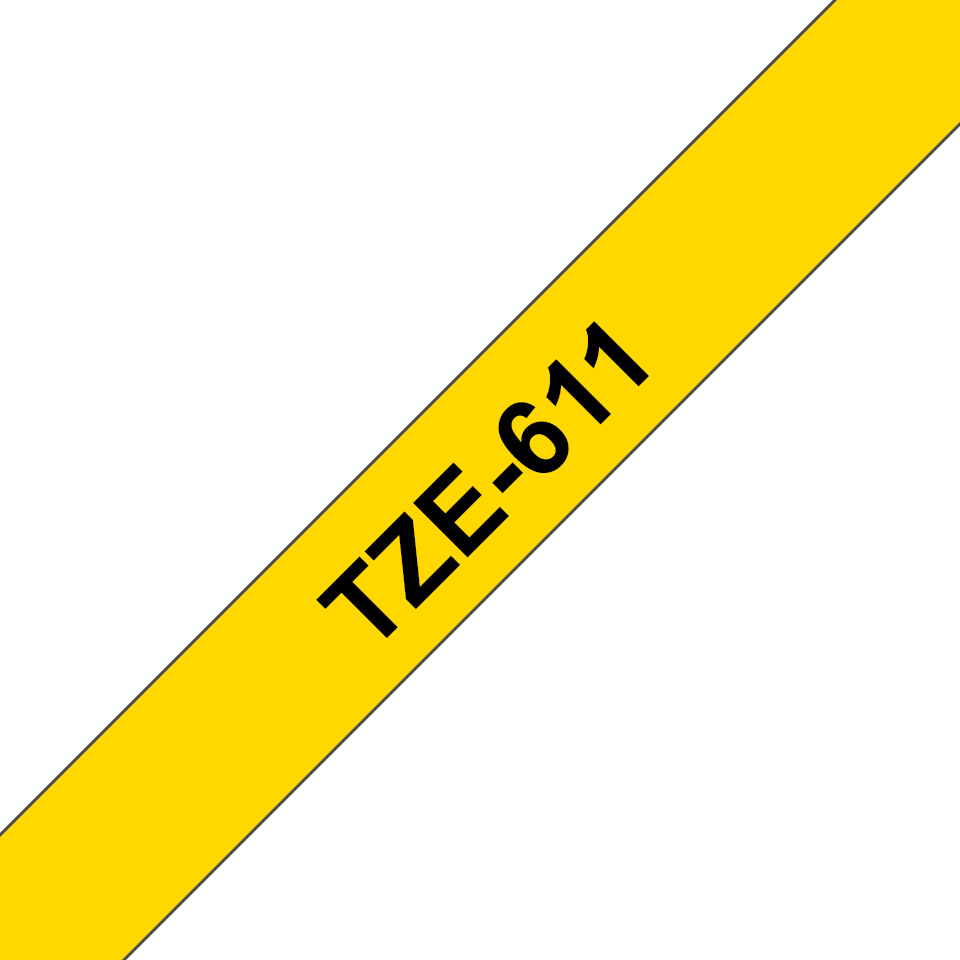 ORIGINAL Brother Nastro Nero su giallo TZe-611 TZ-611 6 mm x 8 m, laminato