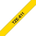 ORIGINAL Brother Nastro Nero su giallo TZe-611 TZ-611 6 mm x 8 m, laminato