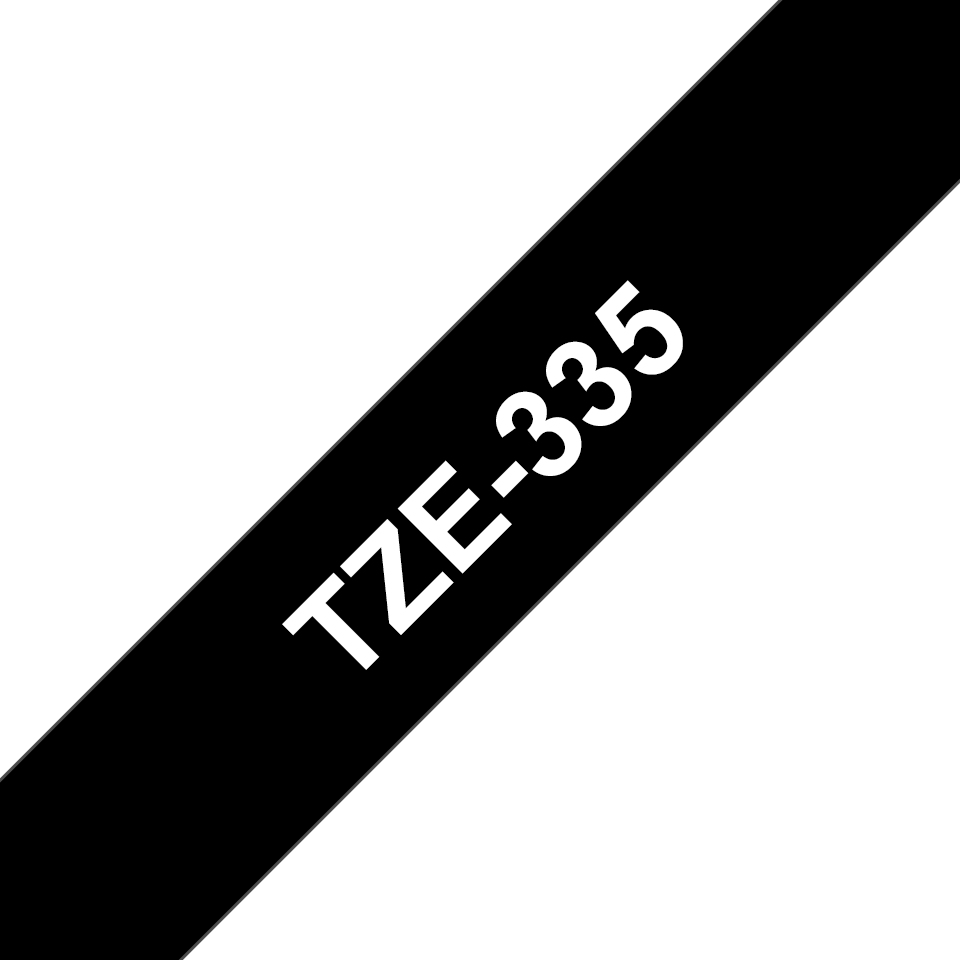[TZE335] ORIGINAL Brother Nastro Bianco su nero TZe-335 TZ-335 12 mm x 8 m, laminato