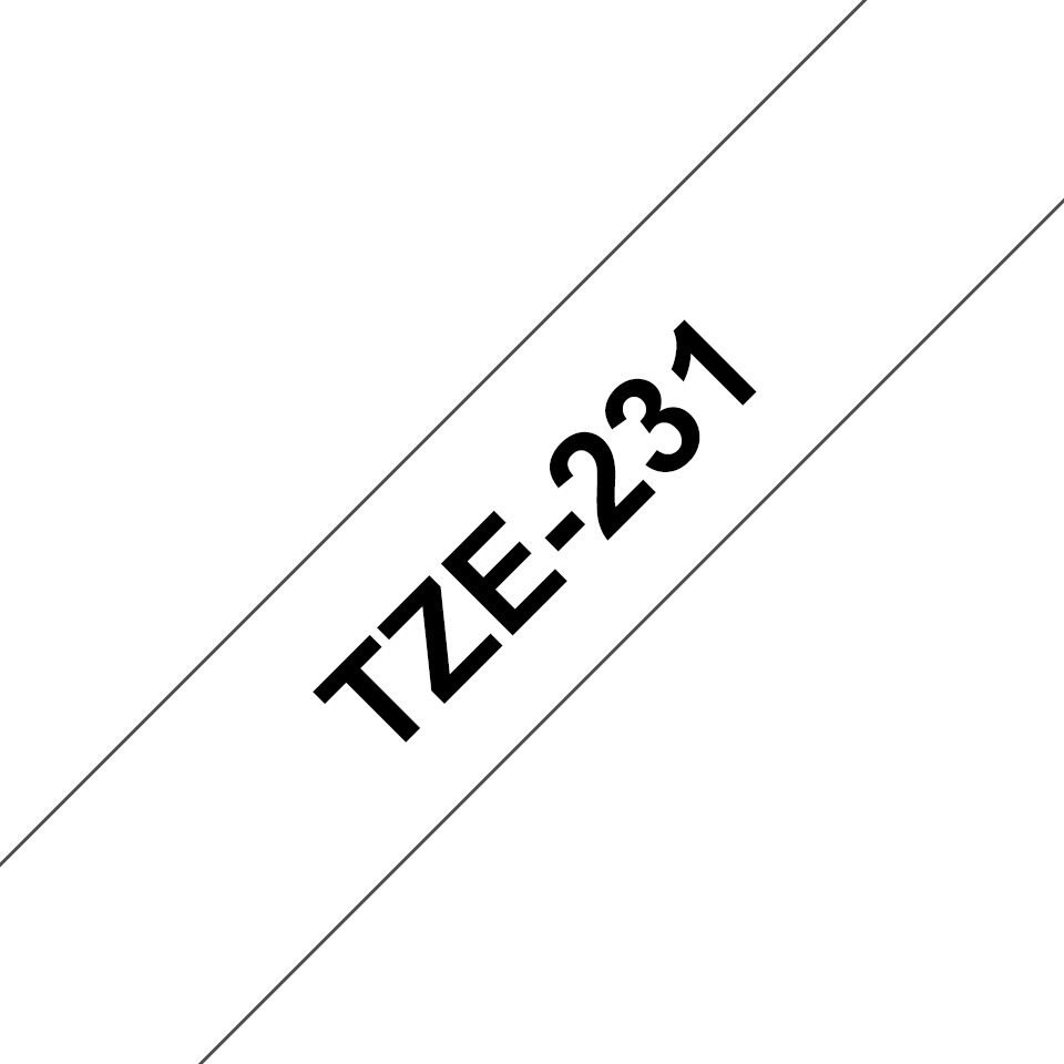 [TZE231] ORIGINAL Brother Nastro Nero su bianco TZe-231 TZ-231 12 mm x 8 m, laminato