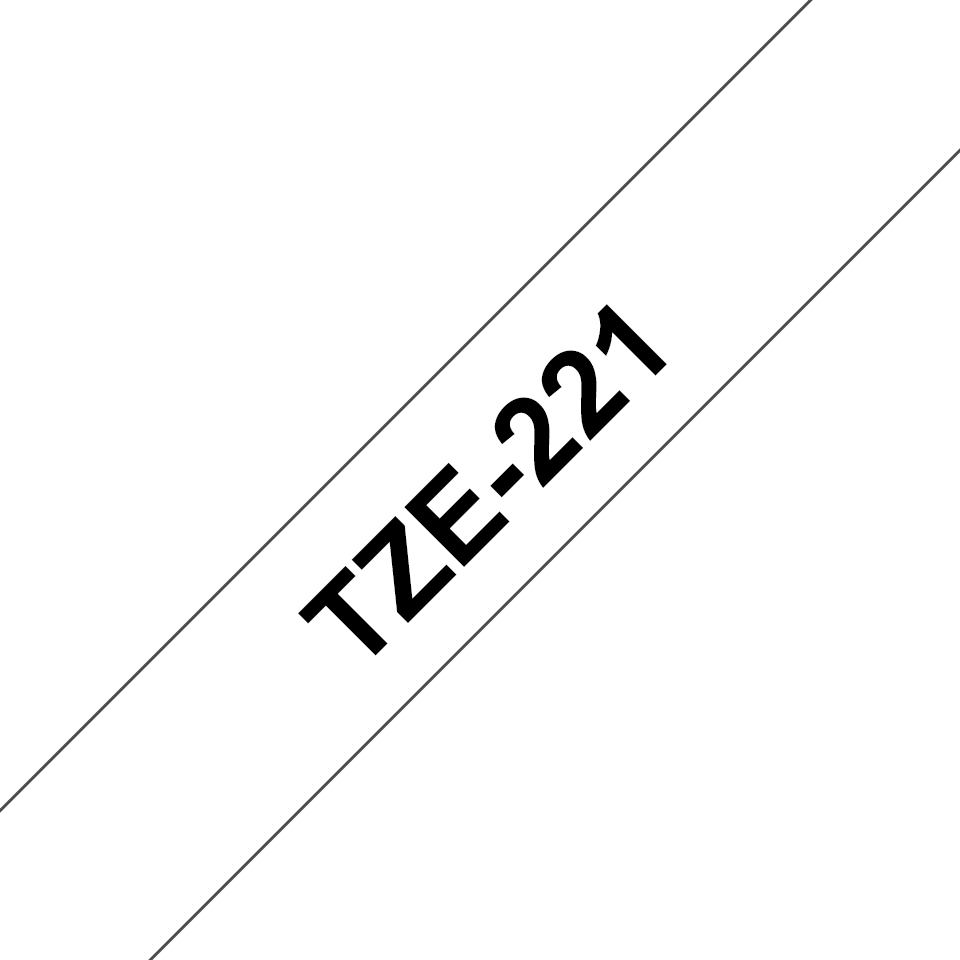 [TZE221] ORIGINAL Brother Nastro Nero su bianco TZe-221 TZ-221 9 mm x 8 m, laminato