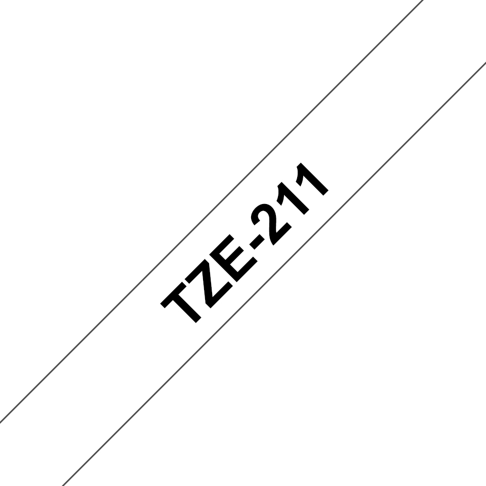 ORIGINAL Brother Nastro Nero su bianco TZe-211 TZ-211 6 mm x 8 m, laminato