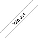 ORIGINAL Brother Nastro Nero su bianco TZe-211 TZ-211 6 mm x 8 m, laminato