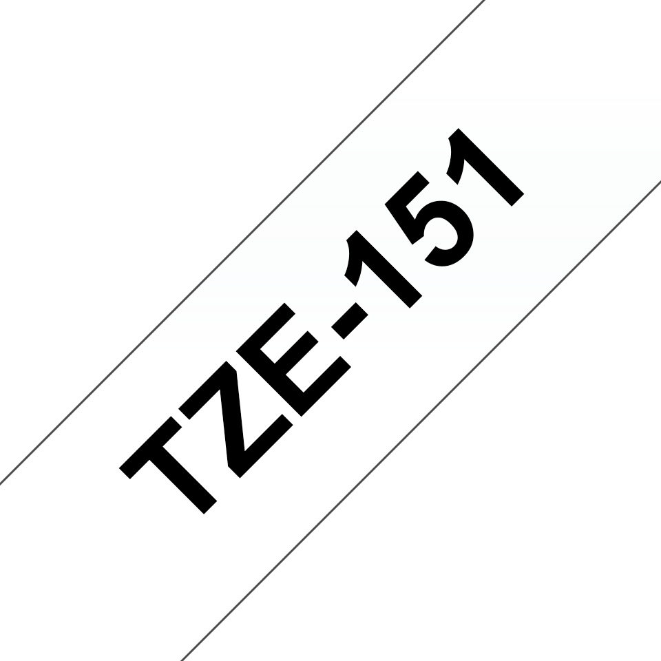 [TZE151] Nastro Brother Laminato Nero Su Trasparente TZe-151 TZ-151 24mm x 8m