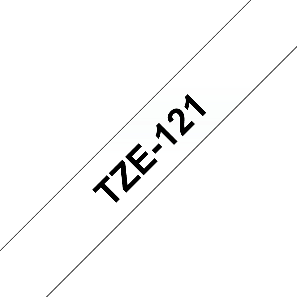 ORIGINAL Brother Nastro Nero su trasparente TZe-121 TZ-121 9 mm x 8 m, laminato