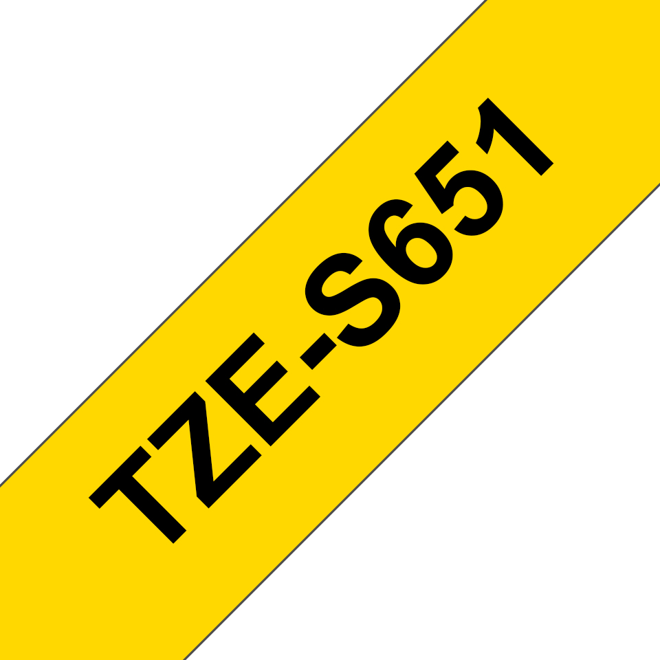 [TZES651] ORIGINAL Brother Nastro Nero su giallo TZe-S651 TZ-S651 24 mm x 8 m, laminato