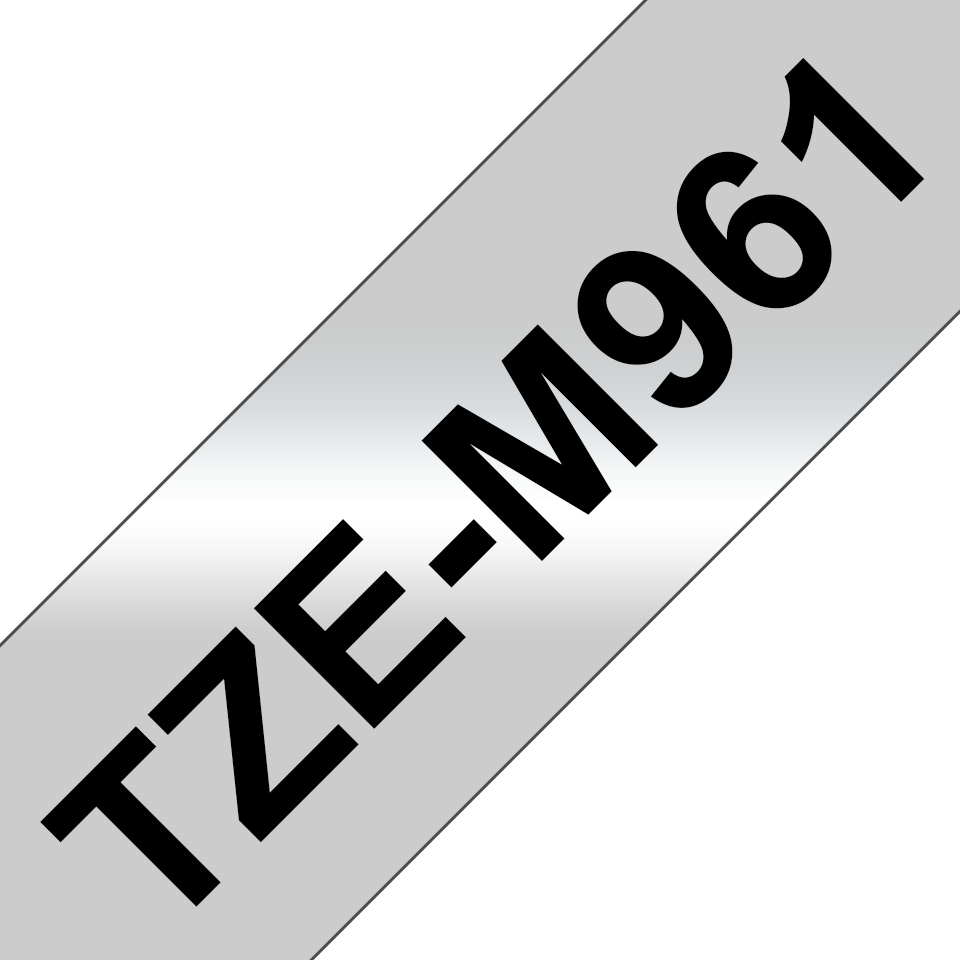 [TZEM961] ORIGINAL Brother Nastro Nero su argento TZe-M961 TZ-M961 36 mm x 8 m, laminato