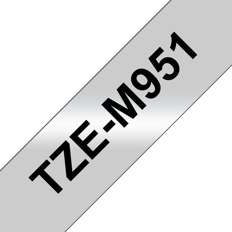 [TZEM951] ORIGINAL Brother Nastro Nero su argento TZe-M951 TZ-M951 24 mm x 8 m, laminato