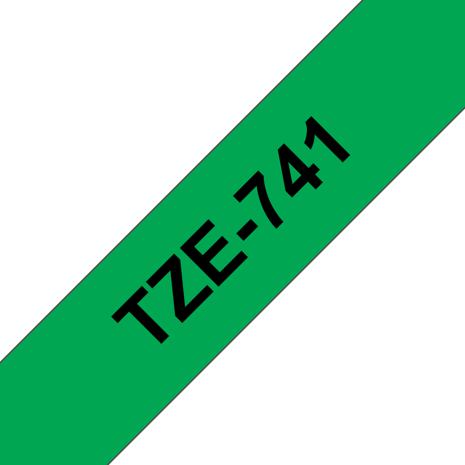 ORIGINAL Brother Nastro Nero su verde TZe-741 TZ-741 18 mm x 8 m, laminato
