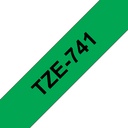 ORIGINAL Brother Nastro Nero su verde TZe-741 TZ-741 18 mm x 8 m, laminato