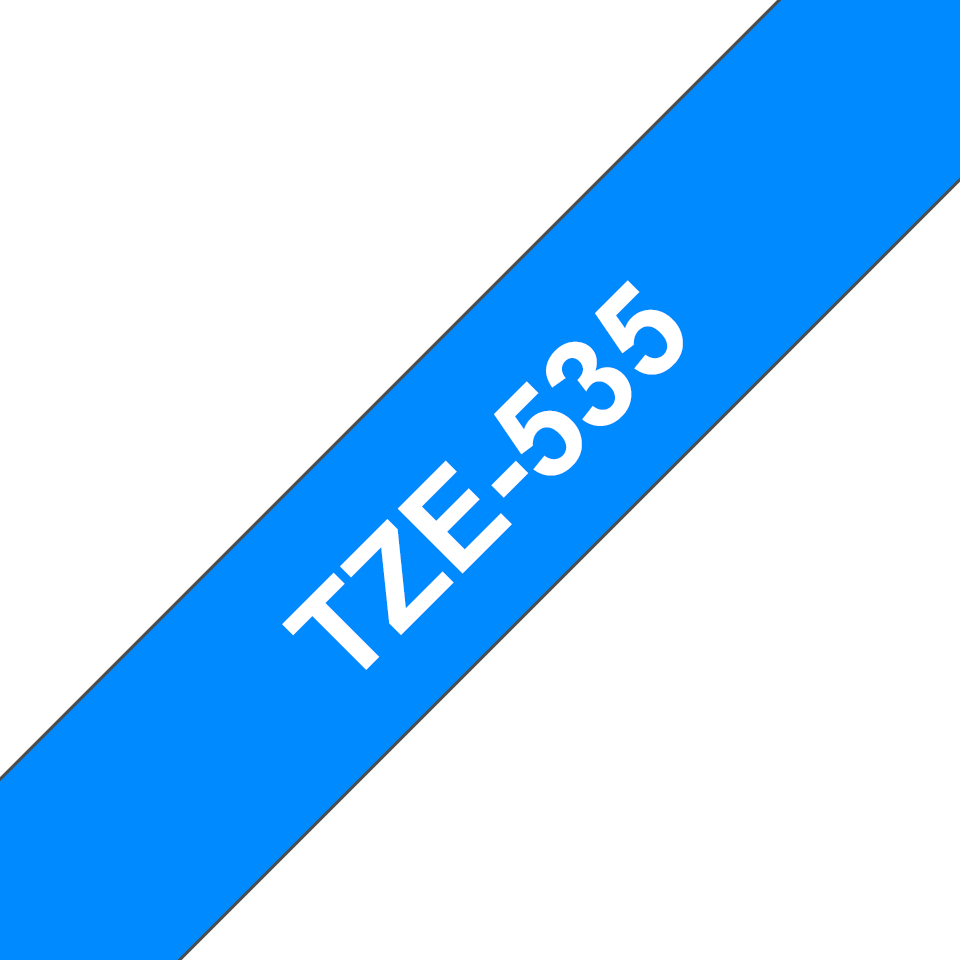 [TZE535] Nastro Brother Laminato Bianco Su Blu TZe-535 TZ-535 12mm x 8m