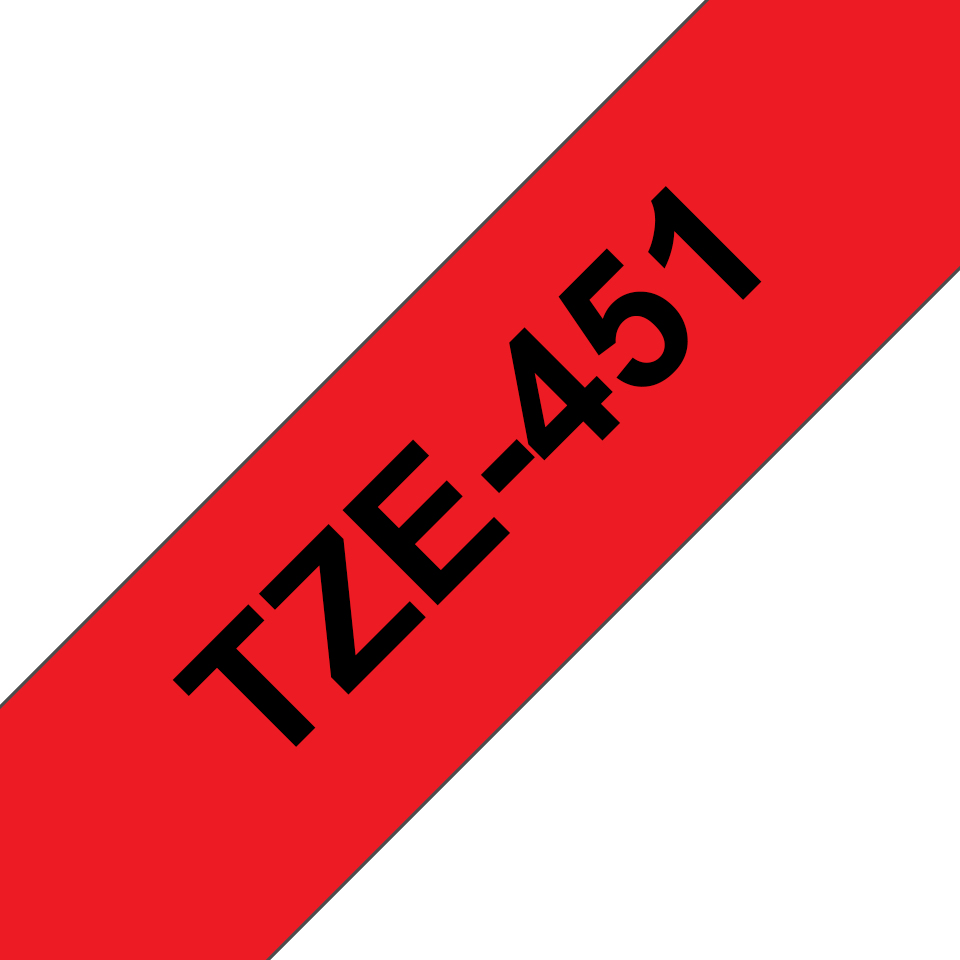 Nastro Brother Laminato Nero Su Rosso TZe-451 TZ-451 24mm x 8m