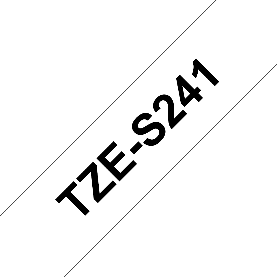 [TZES241] Nastro Brother Laminato Nero Su Bianco TZe-S241 TZ-S241 18mm x 8m
