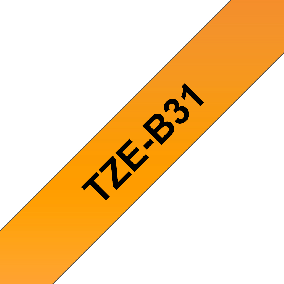 ORIGINAL Brother Nastro Nero su arancione TZe-B31 TZ-B31 12 mm x 5 m, laminato