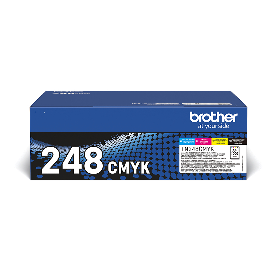 [TN248VAL] ORIGINAL Brother Multipack nero / ciano / magenta / giallo TN-248CMYK CI75170 ~4000 Seiten