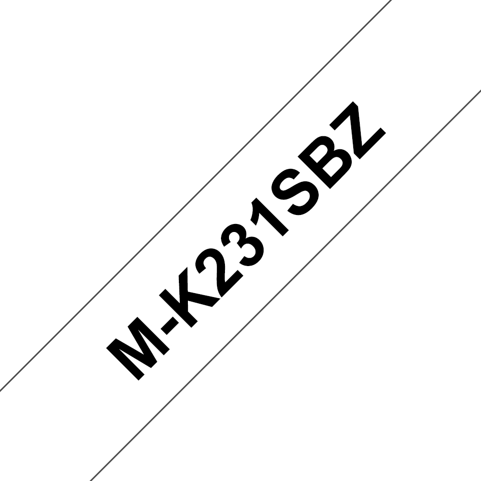 ORIGINAL Brother Nastro Nero su bianco M-K231BZ M-K231 12 mm x 8 m, non laminato