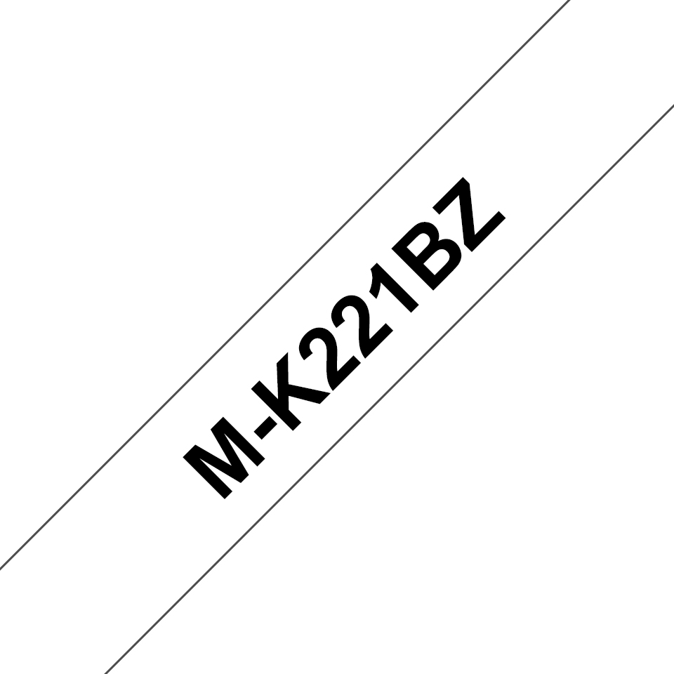 ORIGINAL Brother Nastro Nero su bianco M-K221BZ M-K221 9 mm x 8 m, non laminato