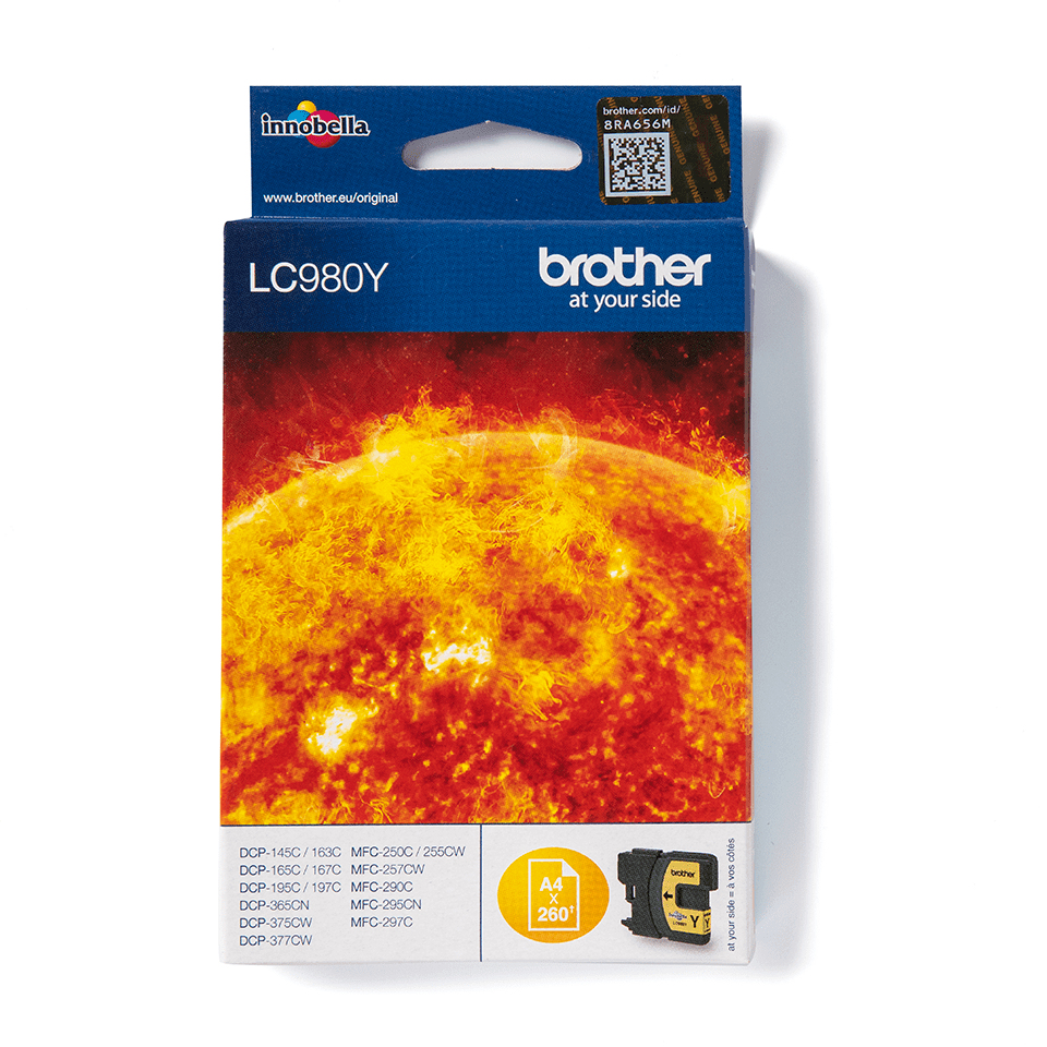 ORIGINAL Brother Cartuccia d'inchiostro giallo LC980Y LC-980 ~260 Seiten