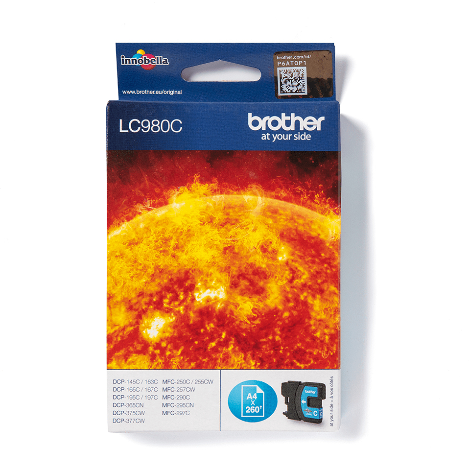 [LC980C] ORIGINAL Brother Cartuccia d'inchiostro ciano LC980C LC-980 ~260 Seiten