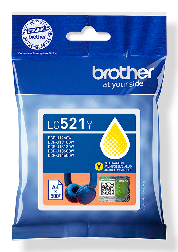 ORIGINAL Brother Cartuccia d'inchiostro giallo LC521Y LC-521Y ~500 Seiten