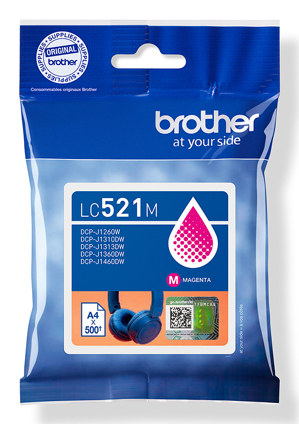 ORIGINAL Brother Cartuccia d'inchiostro magenta LC521M LC-521M ~500 Seiten