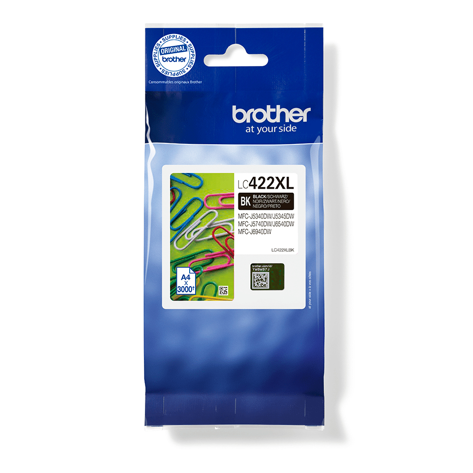 [LC422XLBK] ORIGINAL Brother Cartuccia d'inchiostro nero LC422XLBK LC-422XLBK ~3000 Seiten