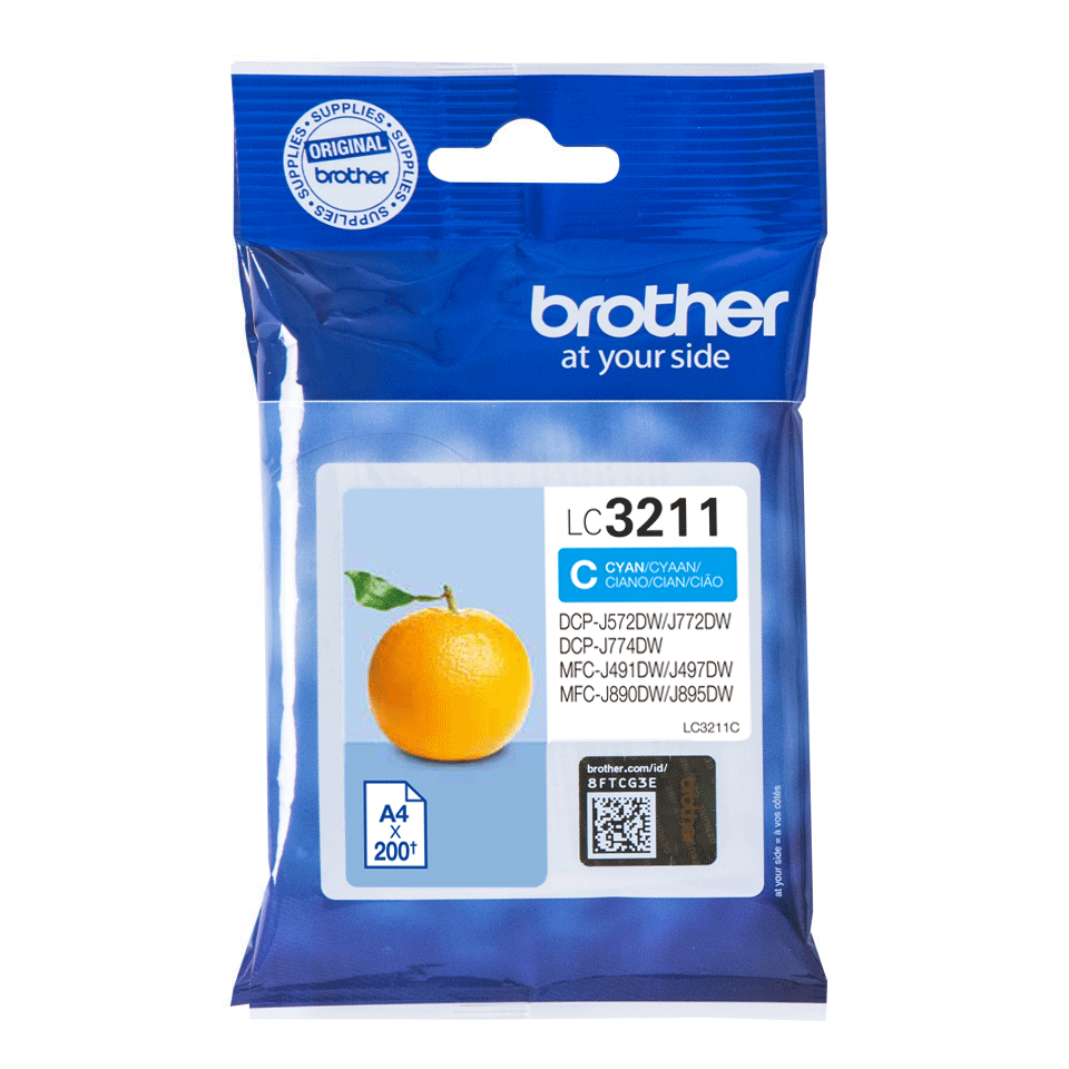 [LC3211C] ORIGINAL Brother Cartuccia d'inchiostro ciano LC3211C LC-3211 ~200 Seiten