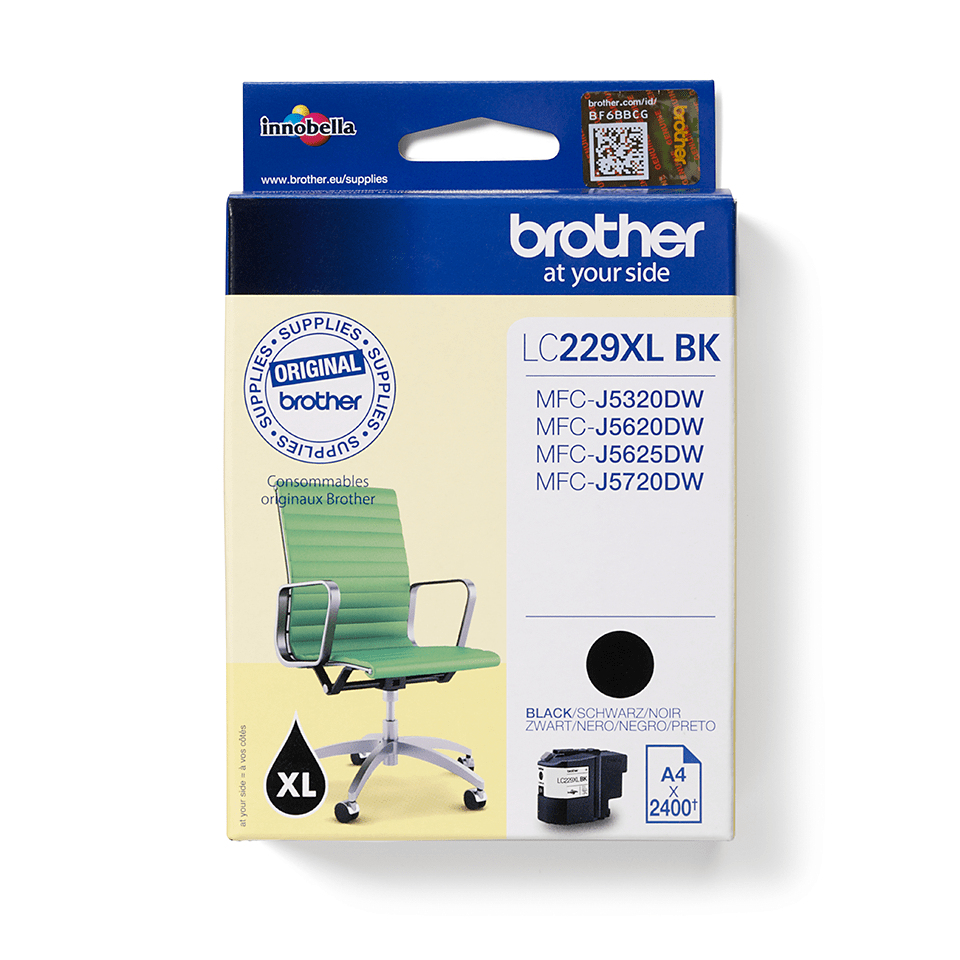 ORIGINAL Brother Cartuccia d'inchiostro nero LC229XLBK LC-229XL ~2400 Seiten