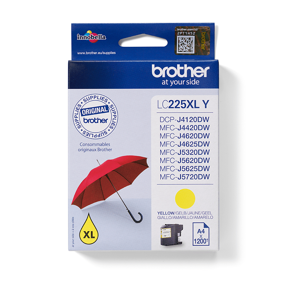 [LC225XLY] ORIGINAL Brother Cartuccia d'inchiostro giallo LC225XLY LC-225XL ~1200 Seiten 11,8ml