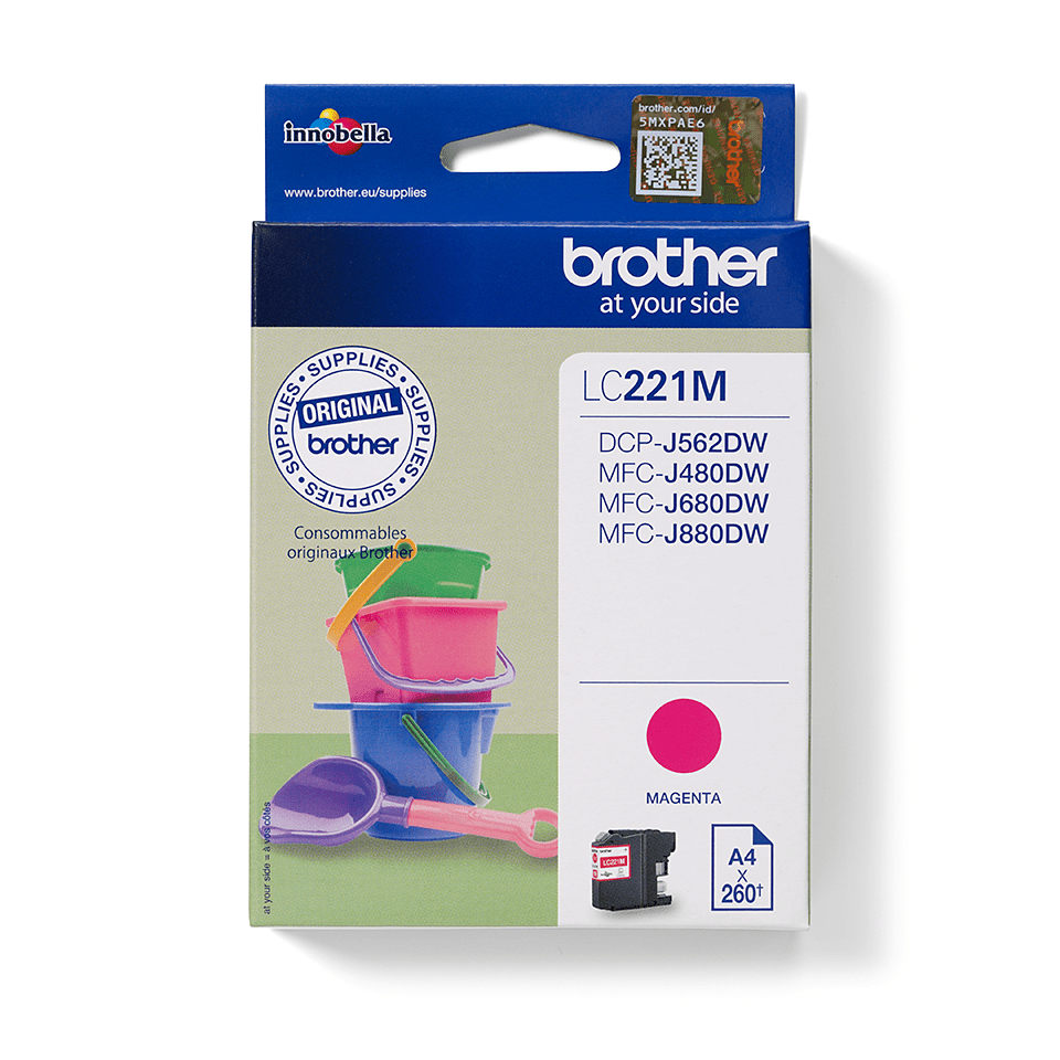 ORIGINAL Brother Cartuccia d'inchiostro magenta LC221M LC-221 ~300 Seiten 3,9ml