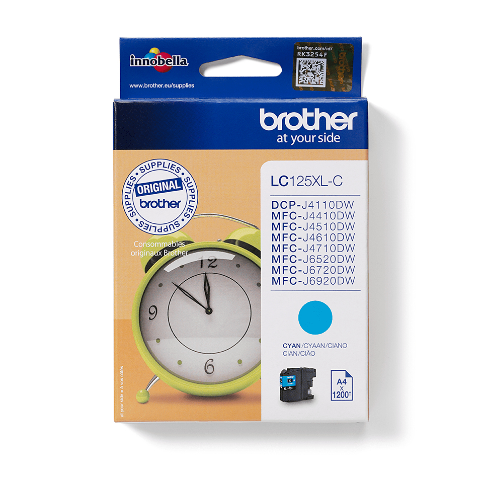 ORIGINAL Brother Cartuccia d'inchiostro ciano LC125XLC LC-125XL ~1200 Seiten