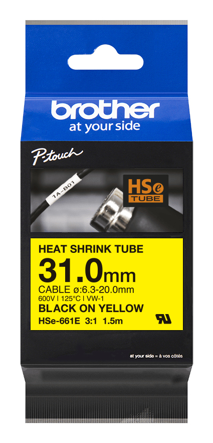 ORIGINAL Brother Nastro Nero su giallo HSe-661E