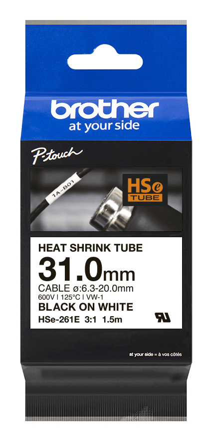 ORIGINAL Brother Nastro Nero su bianco HSe-261E