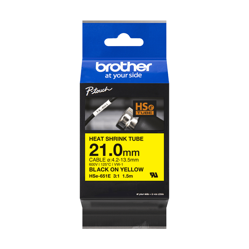 Brother HSE-251E label-making tape Black on white