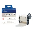 ORIGINAL Brother Etichette Nero su bianco DK-22212 etichetta a lunghezza continua, 62mm bianco 15,24m