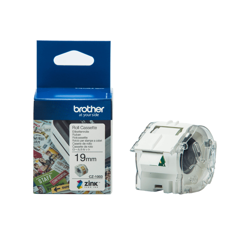 [CZ1003] ORIGINAL Brother Etichette Bianco CZ-1003 19 mm Rotolo di etichette colorate 19 mm x 5 m, autoadesive