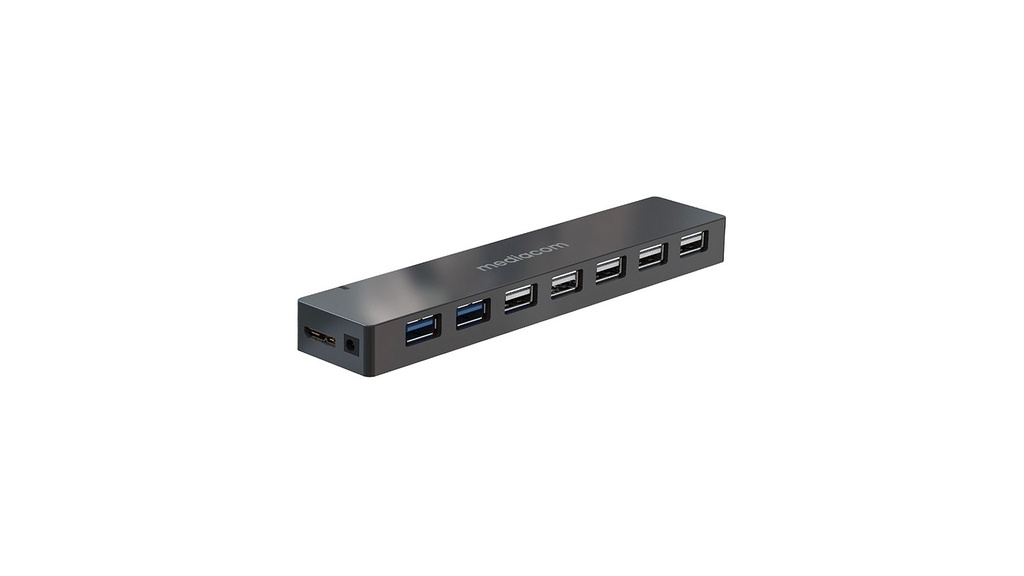 [MD-U106] Mediacom MD-U106 hub di interfaccia USB 3.2 Gen 1 (3.1 Gen 1) Micro-B Nero