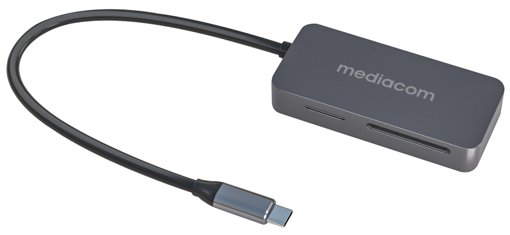 [MD-S405] Mediacom MD-S405 lettore di schede USB 3.2 Gen 1 (3.1 Gen 1) Type-C Alluminio