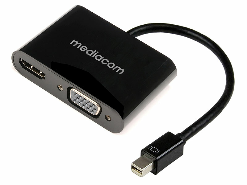 [MD-M200] Mediacom MD-M200 cavo e adattatore video Mini DisplayPort HDMI + VGA (D-Sub) Nero