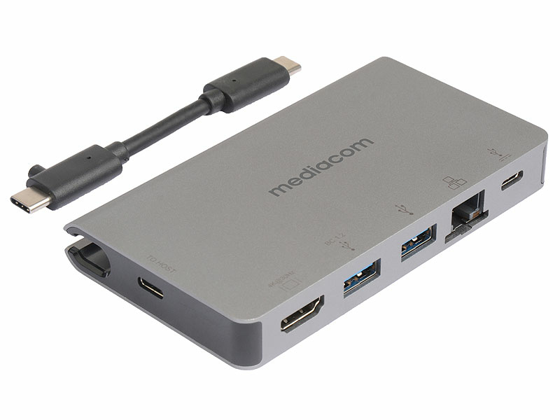 [MD-C315] Mediacom MD-C315 replicatore di porte e docking station per laptop Cablato USB 3.2 Gen 1 (3.1 Gen 1) Type-C Alluminio
