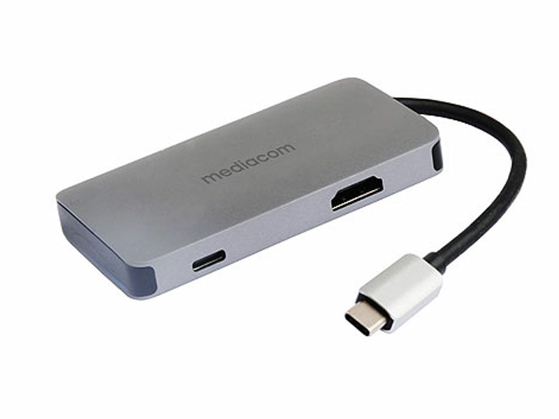 [MD-C311] Mediacom MD-C311 hub di interfaccia Mini DisplayPort Alluminio