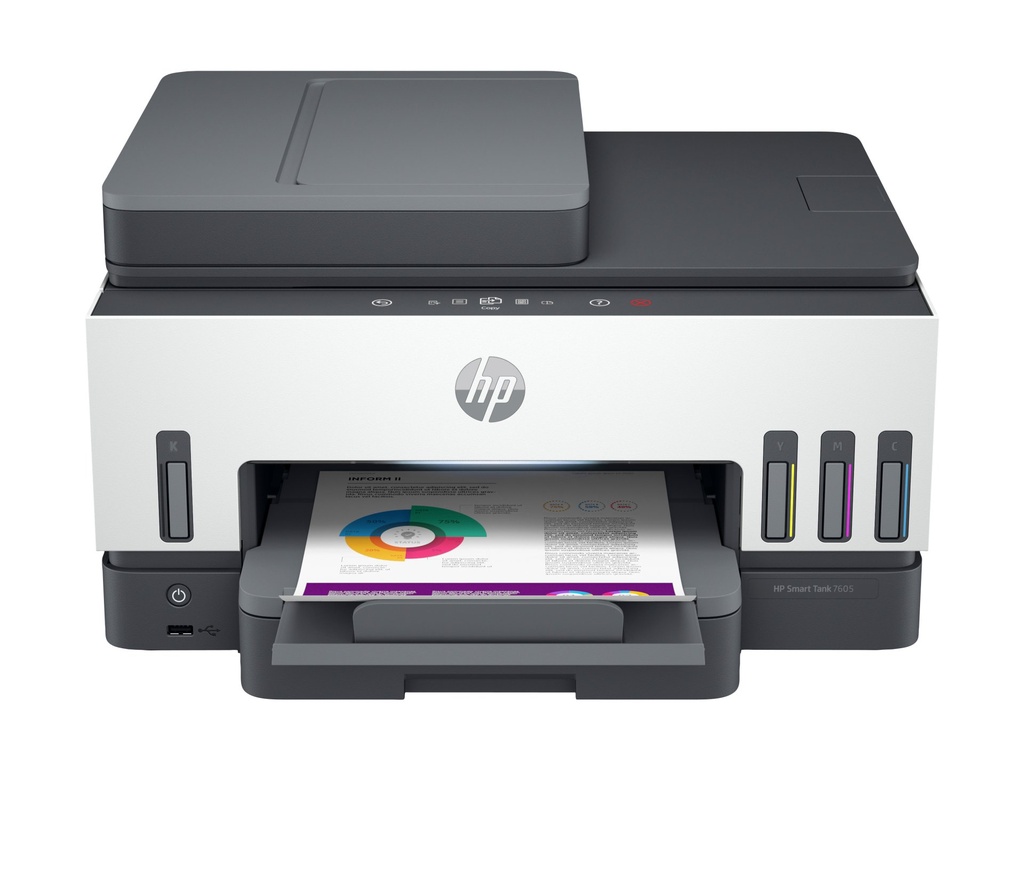 HP Smart Tank 7605 Wireless All-in-One Colore Stampante, Stampa fronte/retro; fotocopiatrice, scanner