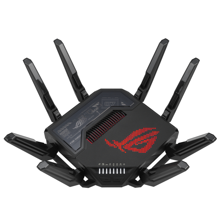 [90IG08F0-MO9A0V] ASUS ROG Rapture GT-BE98 wireless router 10 Gigabit Ethernet Quad-band (2.4 GHz / 5 GHz-1 / 5 GHz-2 / 6 GHz) Black