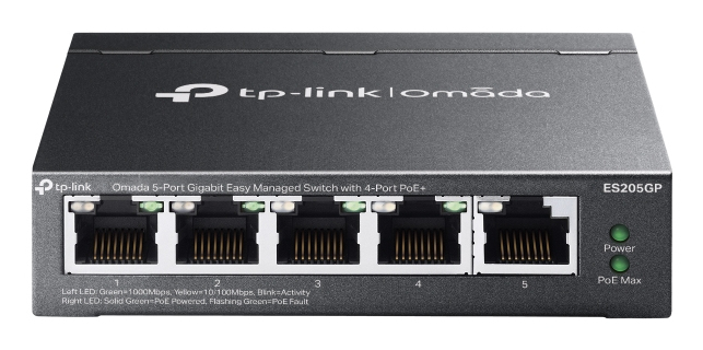 [ES205GP] TP-Link Omada ES205GP switch di rete Gestito Gigabit Ethernet (10/100/1000) Supporto Power over Ethernet (PoE) Nero