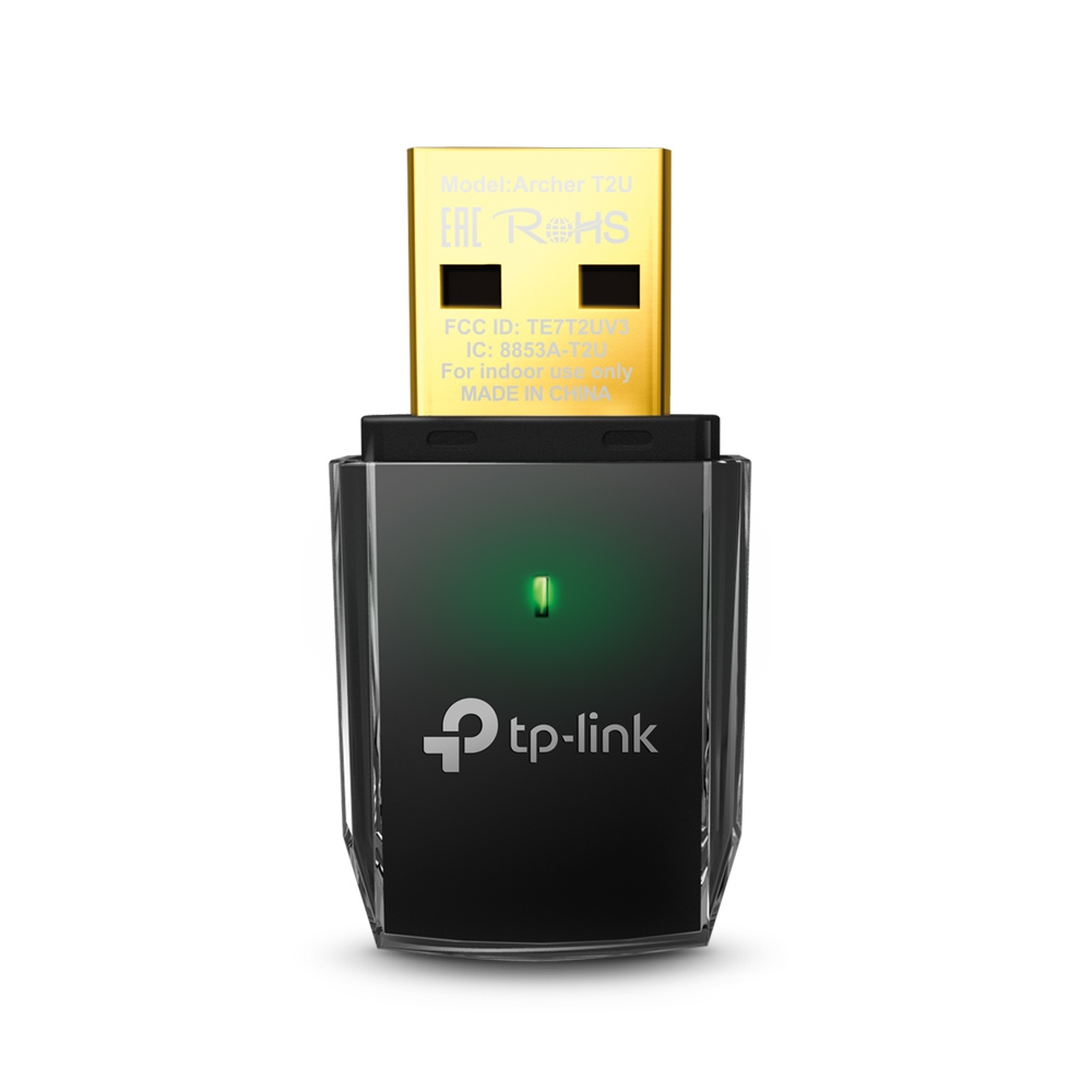 [ARCHER T2U] TP LINK Antenna USB AC600 1T1R 433Mbps at 5GHz + 150Mbps at 2.4GHz 802.11ac/a/b/g/n USB 2.0 WPS Button 1 internal antenna