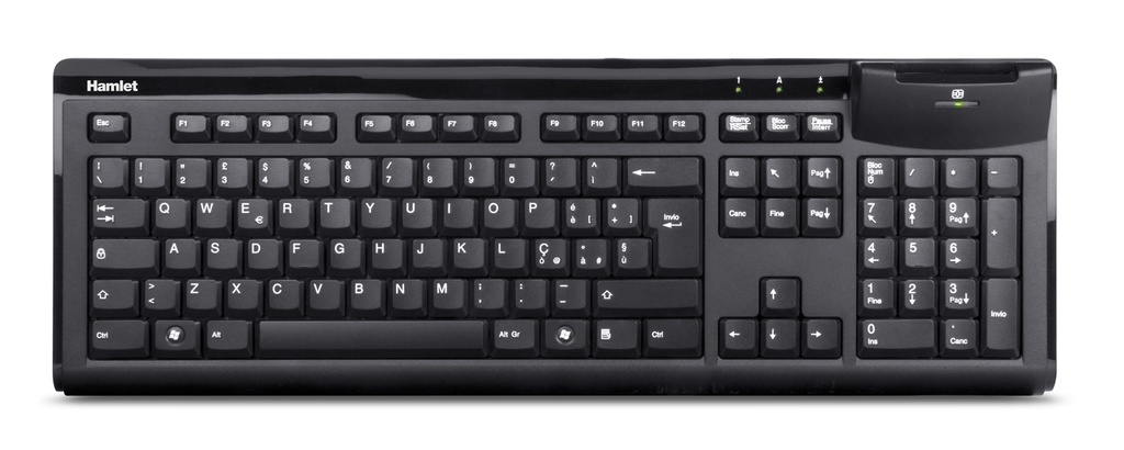 [XKKITASCR] Hamlet Smart Card Keyboard tastiera usb professionale con lettore smart card integrato