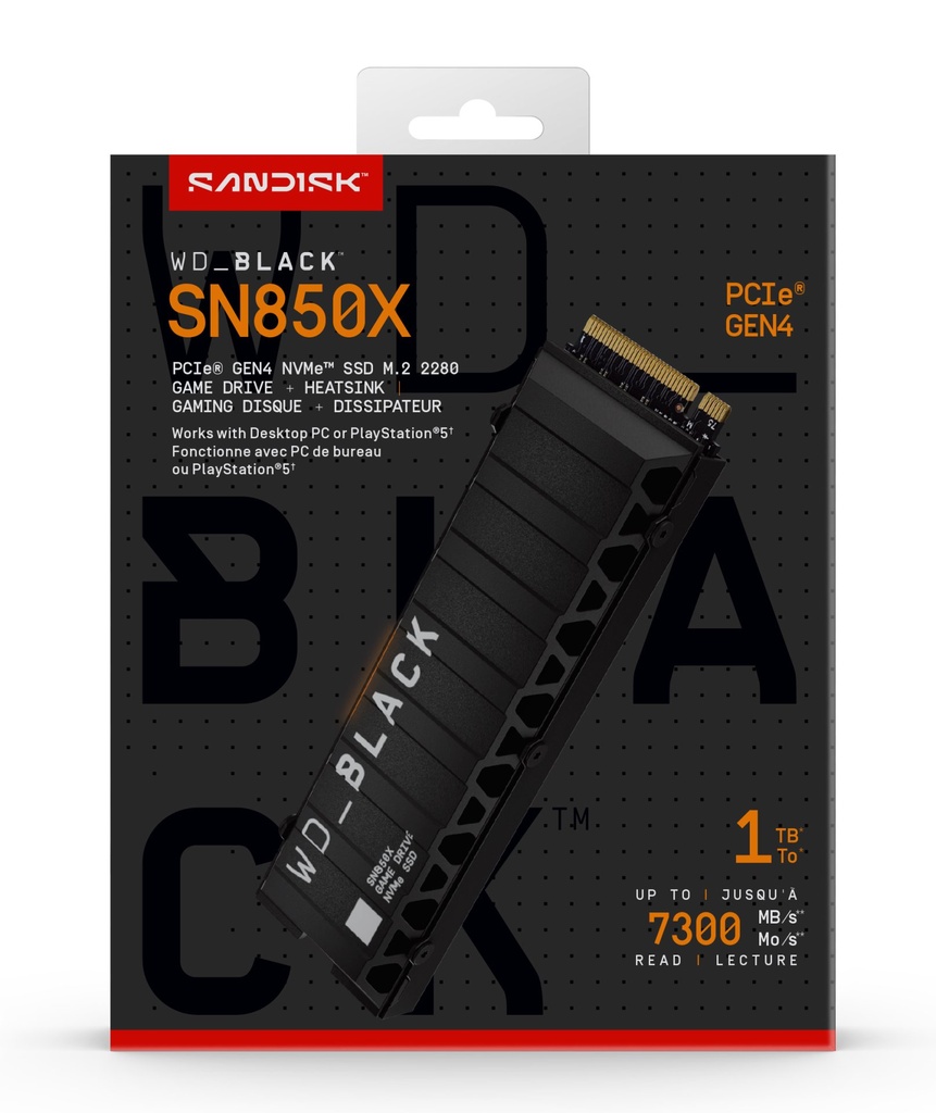 [WDS100T2XHE-00BCA0] Western Digital Black WD_BLACK SN850X NVMe 1 TB M.2 PCI Express 4.0