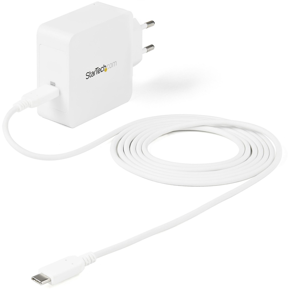 [WCH1CEU] StarTech.com Caricatore USB C da parete - Alimentatore USB C per laptop 60W PD - Cavo da 2 m - Adattatore di alimentazione universale USB tipo C - Dell XPS/Lenovo X1 Carbon/HP EliteBook/MacBook - Certificazione USB IF/CE