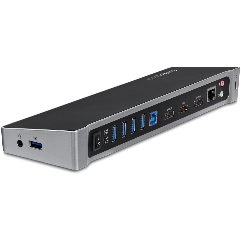 [USB3DOCKH2DP] StarTech.com Docking station USB 3.0 a tre monitor - 1x HDMI - 2x DisplayPort - Dock portatile con Hub USB integrata a 5 porte e Gigabit Ethernet
