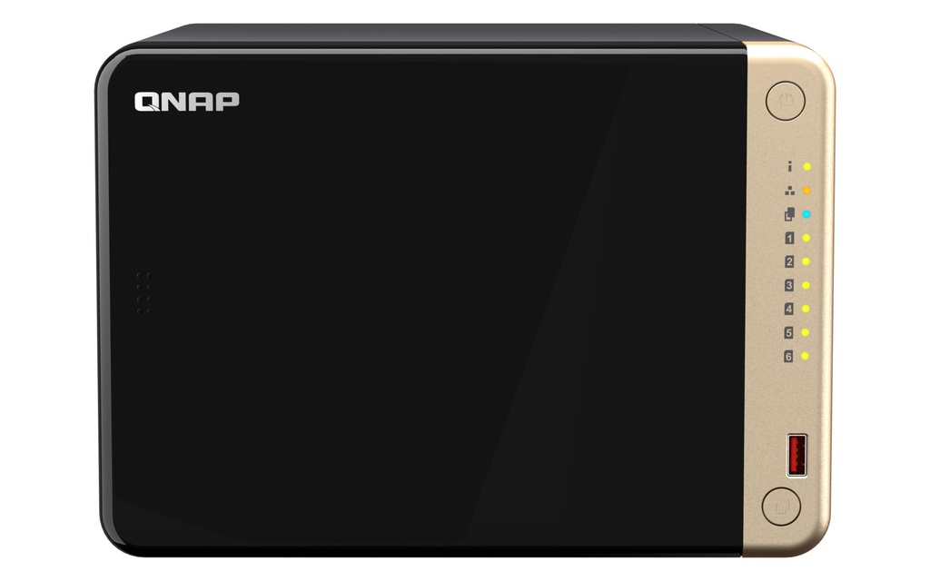 [TS-664-8G] QNAP TS-664 NAS Tower Intel® Celeron® N5095 8 GB DDR4 0 TB QNAP QTS Black, Bronze